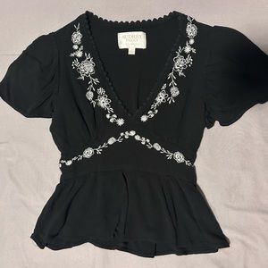 Black Embroidered Blouse